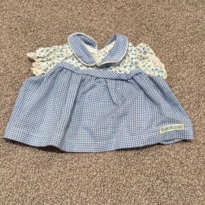 Cabbage Patch Blue Checkered Baby Dress